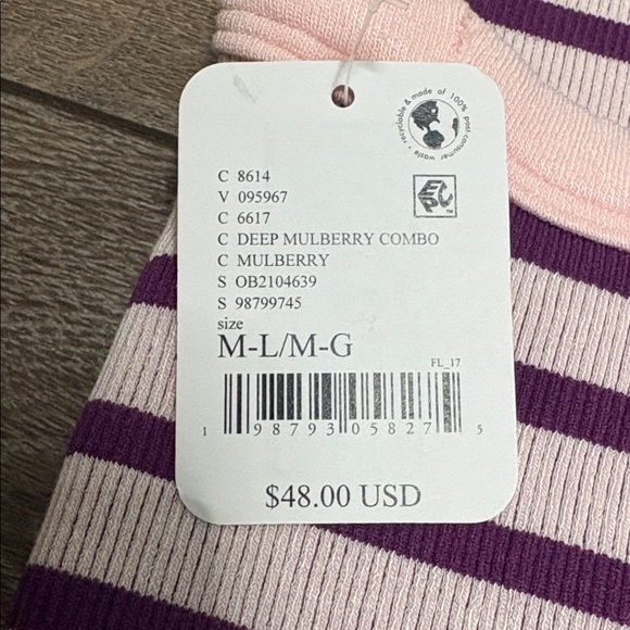 NWT FP Movement Go To Striped Sports Bra M/L Pink Purple - Picture 5 of 7